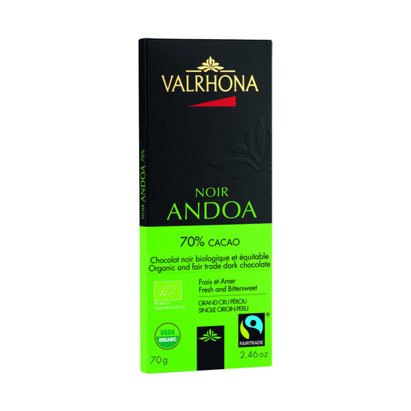 Valrhona EDELSCHOKOLADE Andoa Fair Trade 70 %,  70 g